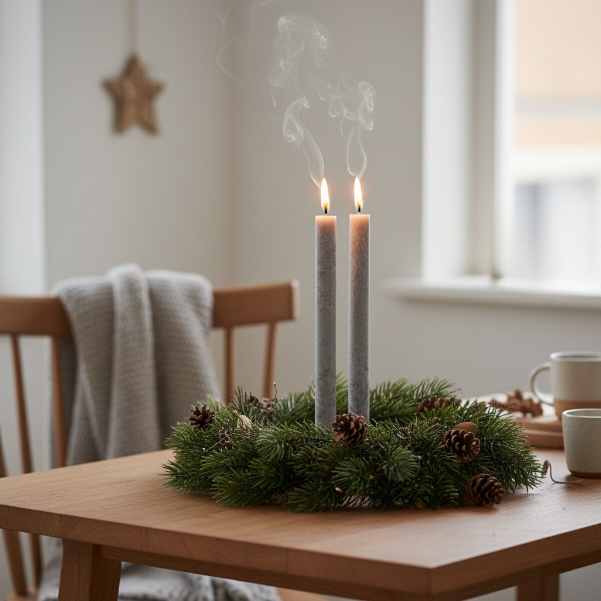 Rustykalne świece stołowe, 25 cm