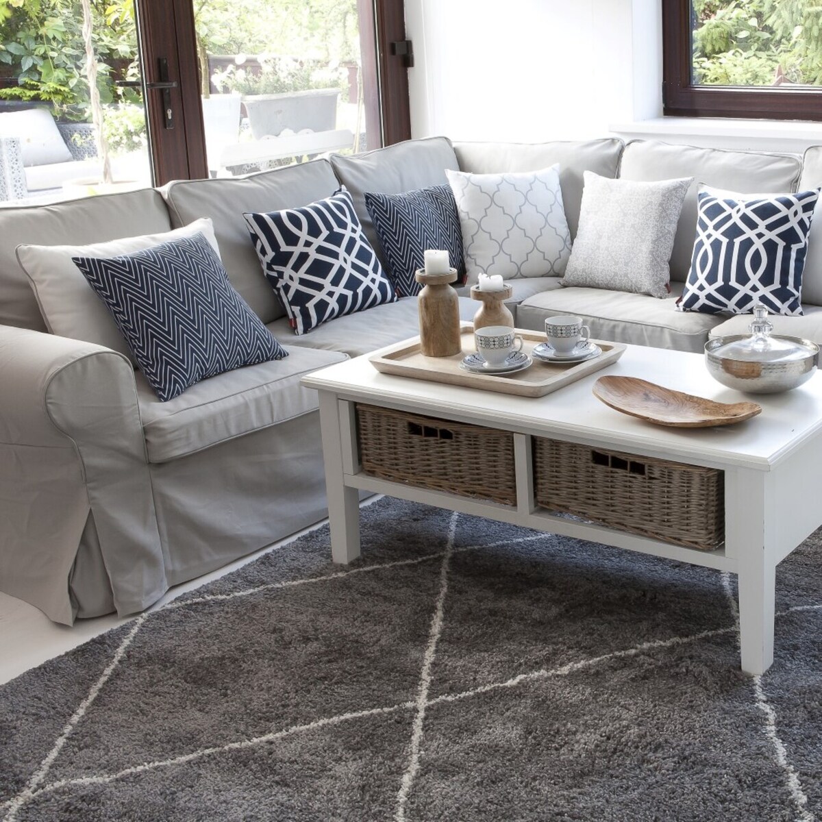 Dywan Royal Rhombs dark grey/cream 160x230cm, 160 x 230 cm