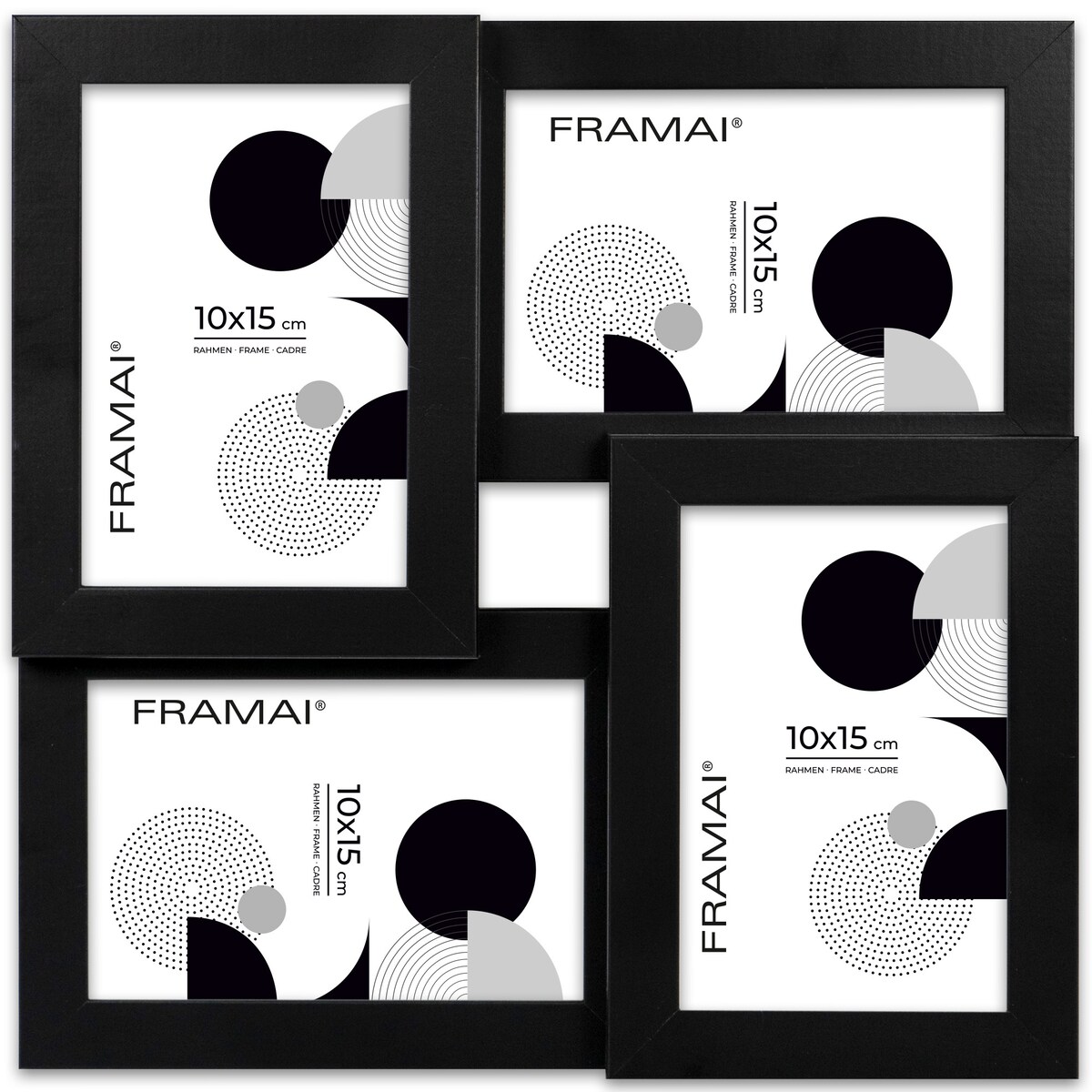 Multirama MULTI  HEN 2 ramka na zdjęcia. Czarna multirama na cztery zdjęcia