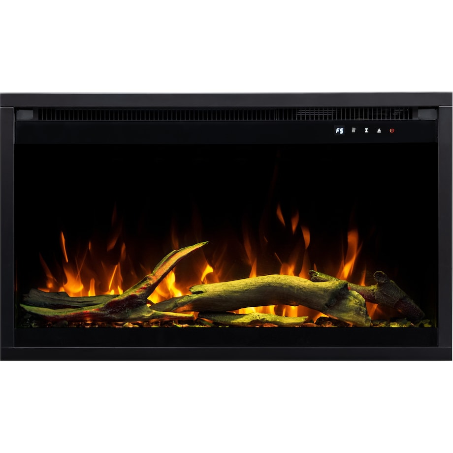 Wkład elektryczny AFLAMO 3D - do zabudowy - 90x45x20 cm - kominek LED z funkcją grzania 750/1500 W