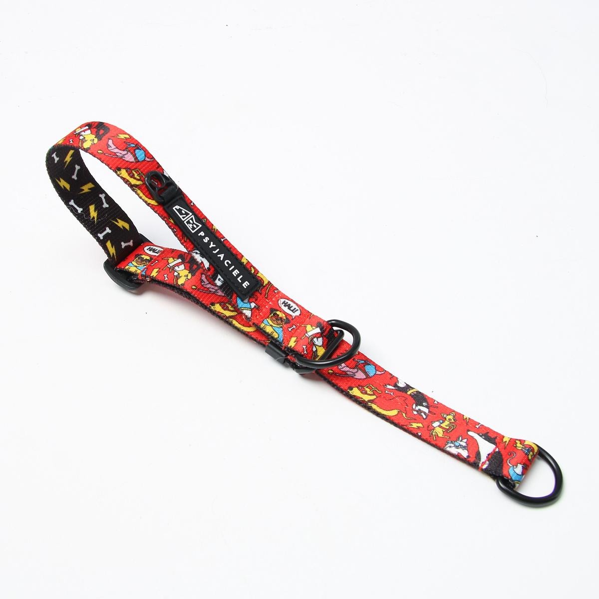 Obroża półzaciskowa dla psa lub kota "Pies, który lata najlepsze ma za sobą" - Szerokość taśmy: 25mm, Rozmiar: M