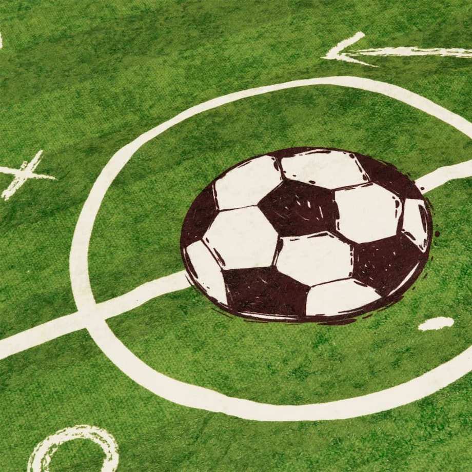 vidaXL Dywan dziecięcy, zielony, 160x230 cm, boisko do piłki nożnej