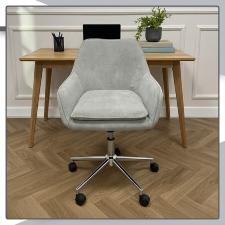 Fotel biurowy obrotowy krzesło biurowe tkanina prążkowana do biurka regulowany szary