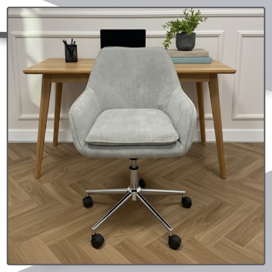 Fotel biurowy obrotowy krzesło biurowe tkanina prążkowana do biurka regulowany szary