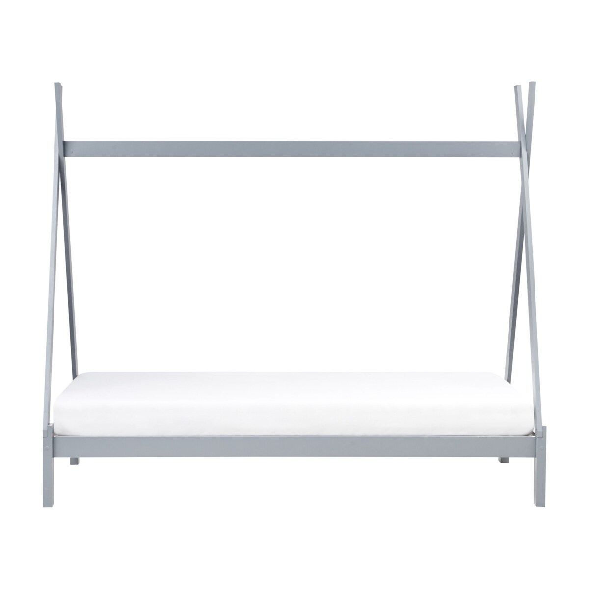 Łóżko dziecięce tipi drewniane 90 x 200 cm szare DEVAY