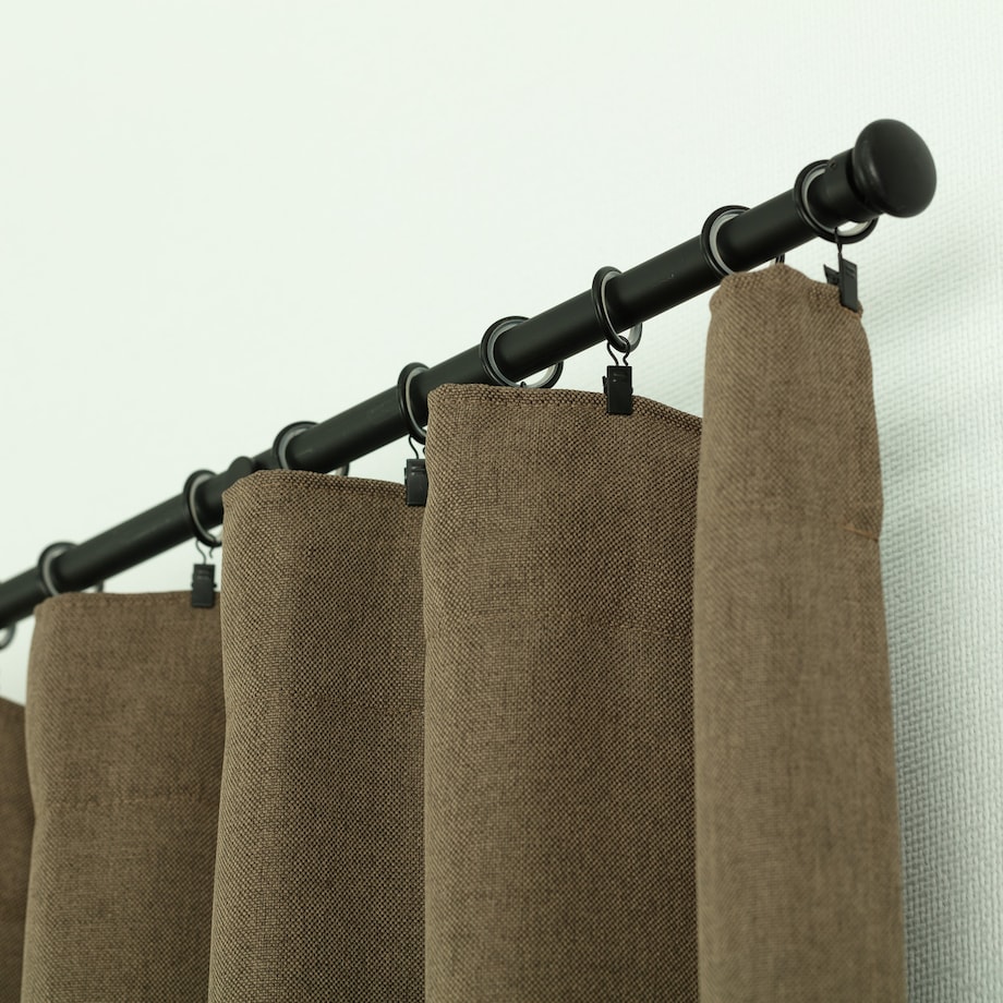 Zasłona BASIC na taśmie marszczącej 140x300cm jasne khaki 1 szt. 140x300 zielony-brązowy