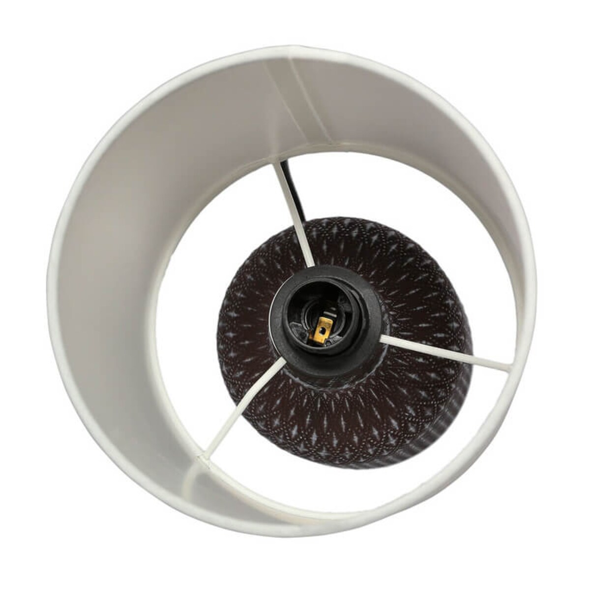 Abażurowa lampa stołowa Iner 41-79862 Candellux ceramika brązowa biała