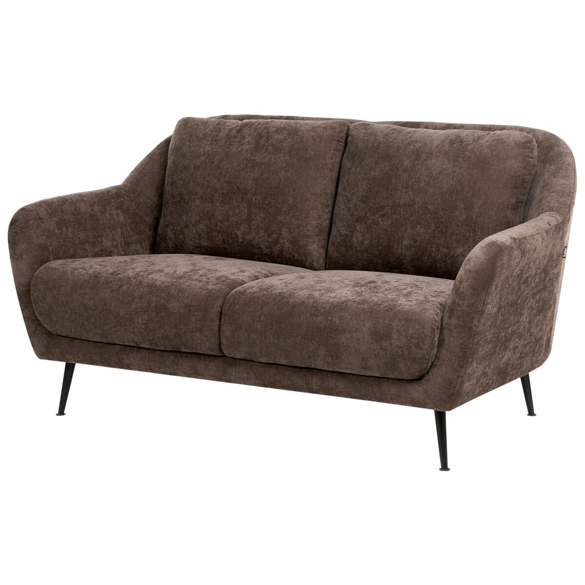 Sofa dla 2 osób EIBY Szenil Ciemnobrązowy