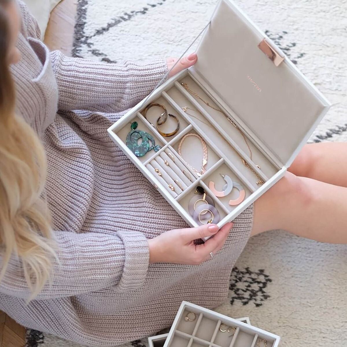 Szkatułka na biżuterię Stackers classic z pokrywką edycja Rose Gold