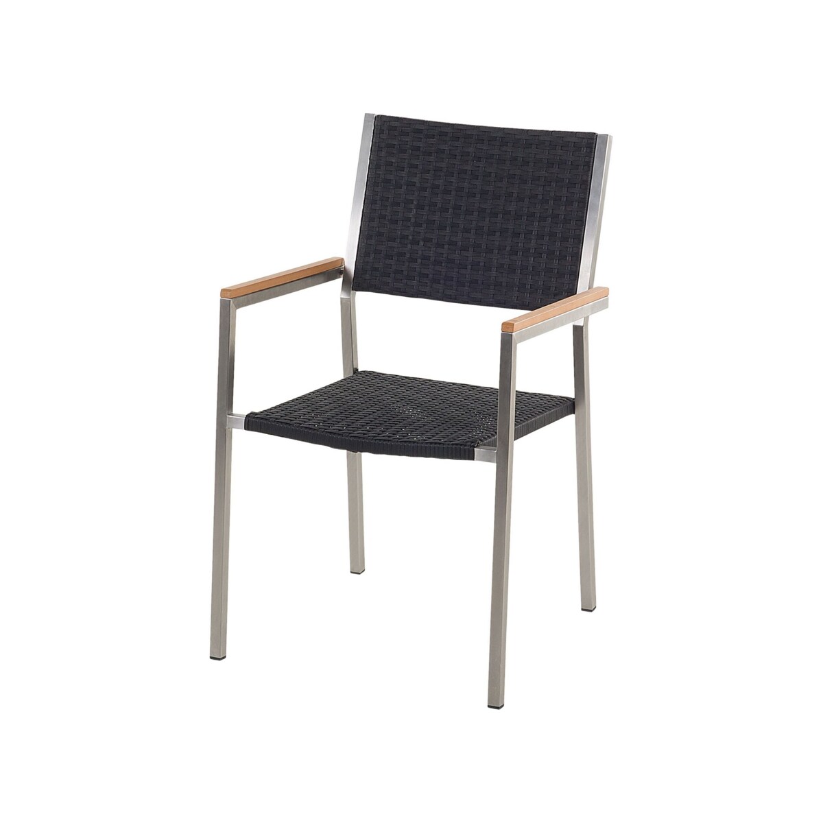 Zestaw ogrodowy dla 6 osób GROSSETO Blat dzielony Granit Polerowany Szary/ czarny