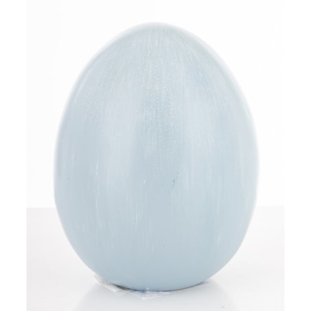 Dekoracja - jajko ozdobne 12x9x9 cm PISANKA niebieska z królikiem