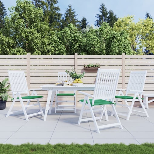 vidaXL Poduszki na krzesła ogrodowe, 4 szt., zielone, 50x50x3 cm