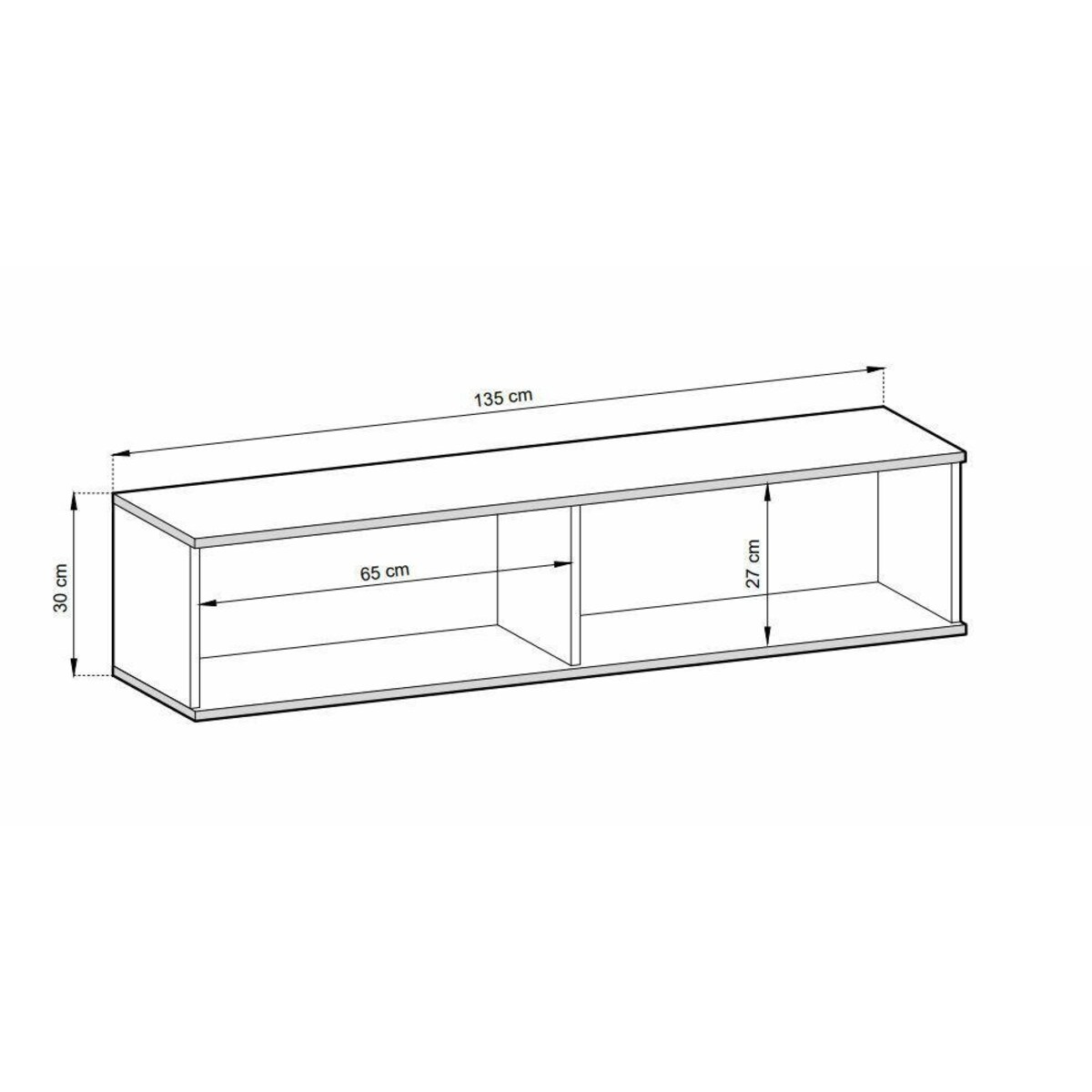 Szafka RTV wisząca Hollar 135cm czarna