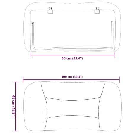 vidaXL Poduszka na wezgłowie, Hvar, ciemnoszara, 90 cm, tkanina