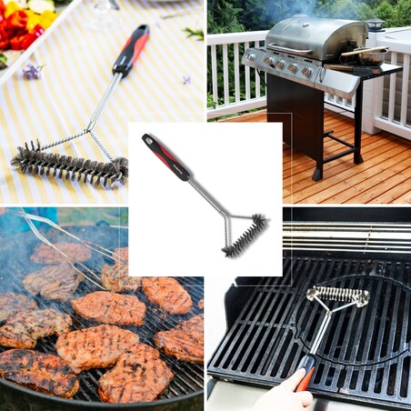Szczotka do czyszczenia grilla stal nierdzewna uchwyt z tworzywa KLAUSBERG
