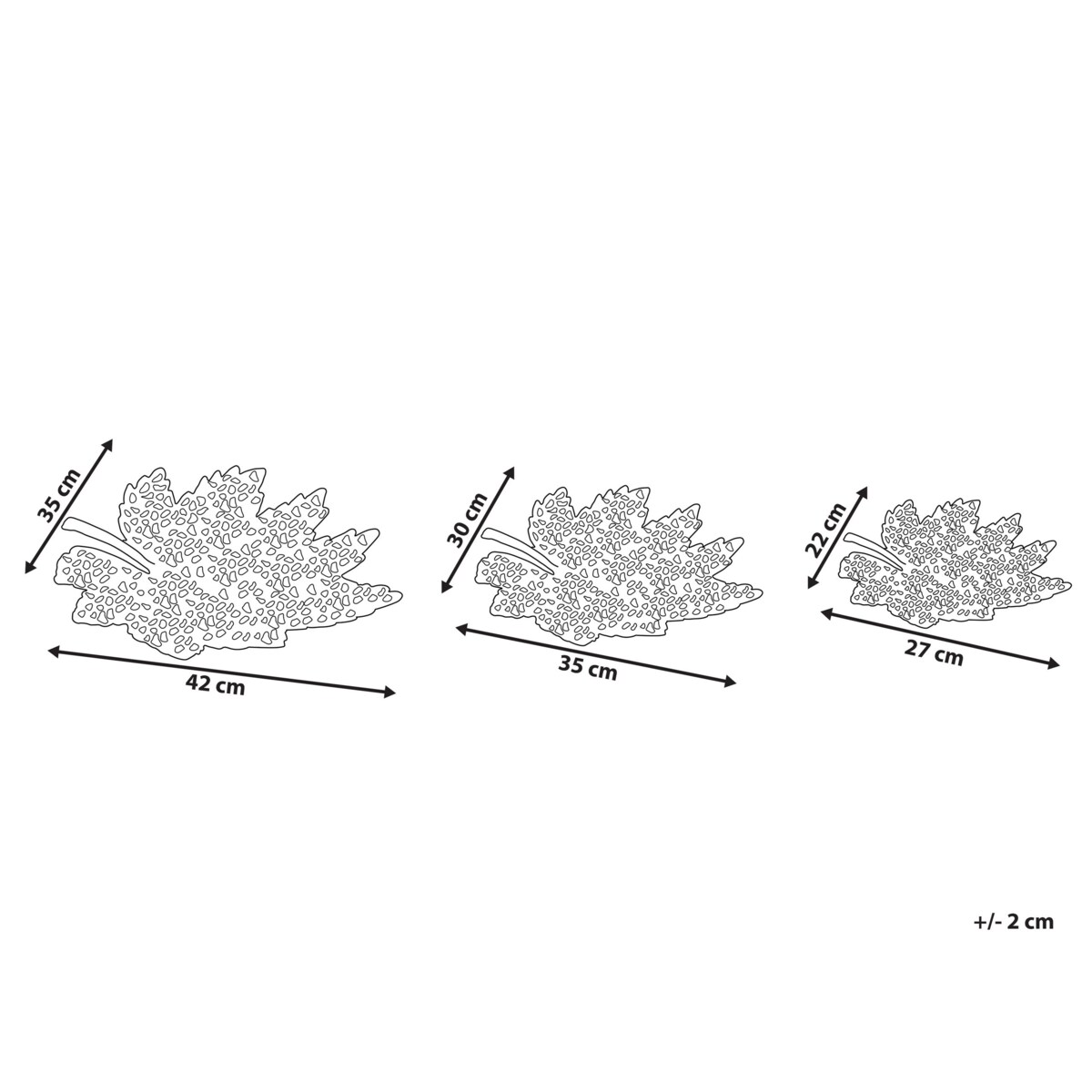 Zestaw 3 pater dekoracyjnych liść klonowy złoty PEMALI