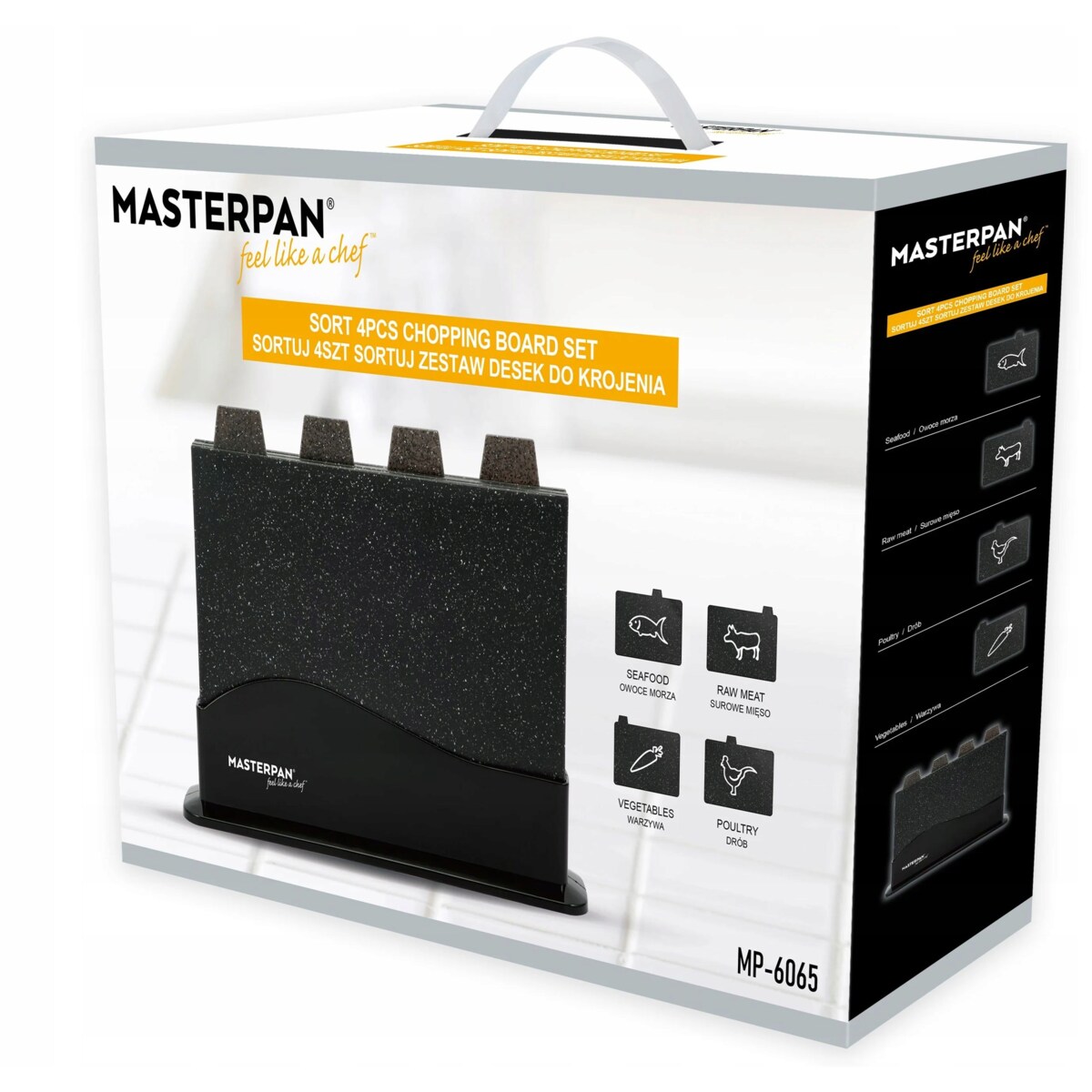 Deska Do Krojenia Marmurkowa W Stojaku Zestaw 4X Kuchenna Deska Do Zmywarki