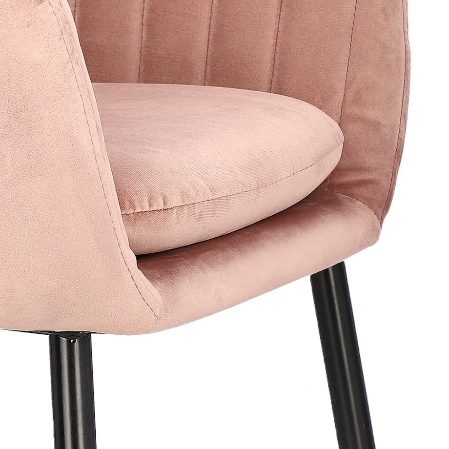 Krzesło Emilia Velvet dusty rose/black tapicerowane