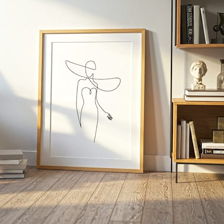 plakat line art woman in dress 4 21x30 cm