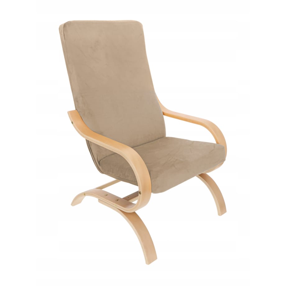 Pokrowiec Na Fotel Finka Beż Cappuccino Welur Elastyczny