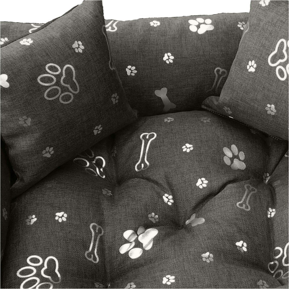 Legowisko Dla Psa Kanapa Posłanie 130X105 Cm Wodoodporne Poduszki Pikowane Kość Srebrna