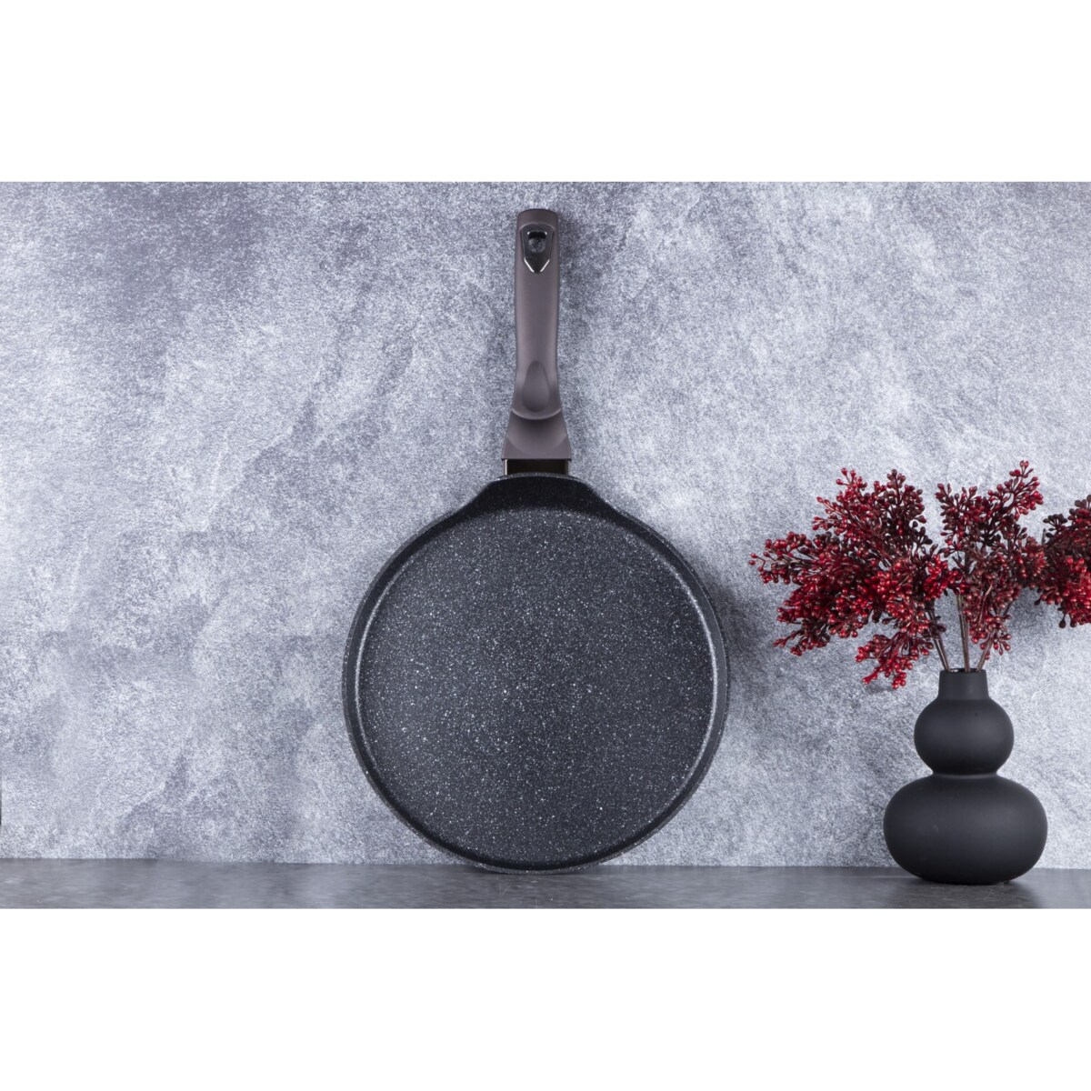 Patelnia naleśnikowa z powłoką granitową 28cm do naleśników BERLINGER HAUS Shiny Black