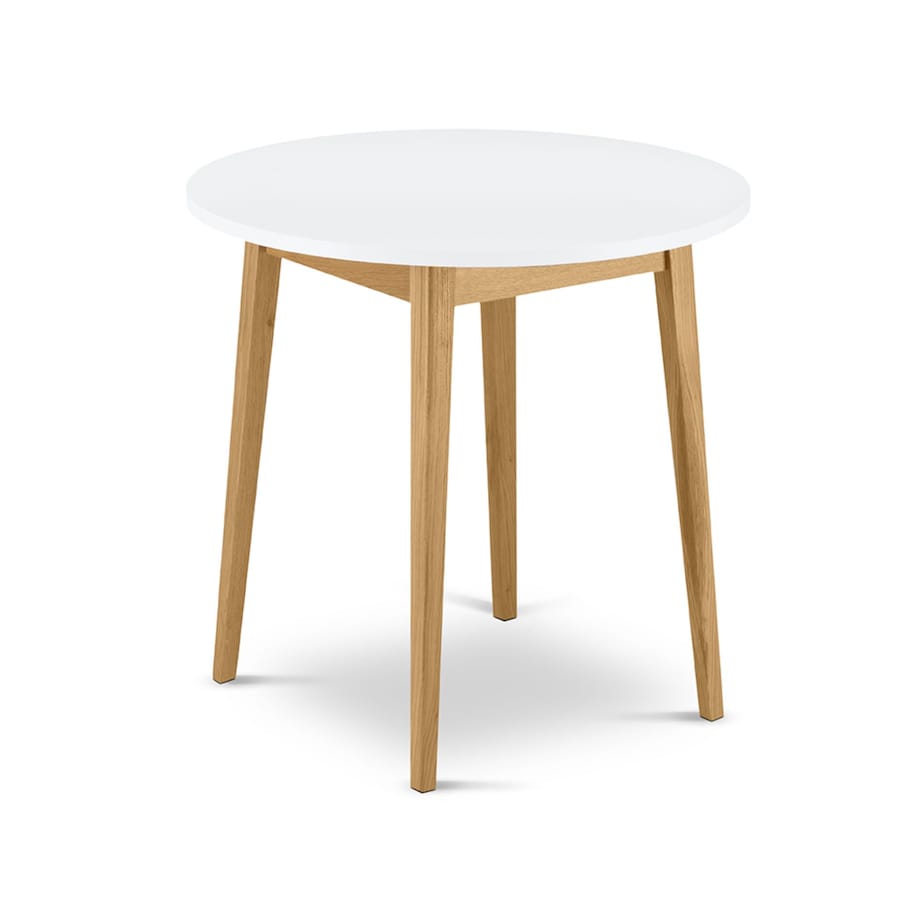KONSIMO FRISK Biały okrągły stół w stylu skandynawskim
