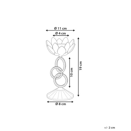 Świecznik szklany 19 cm srebrny OVIEDO