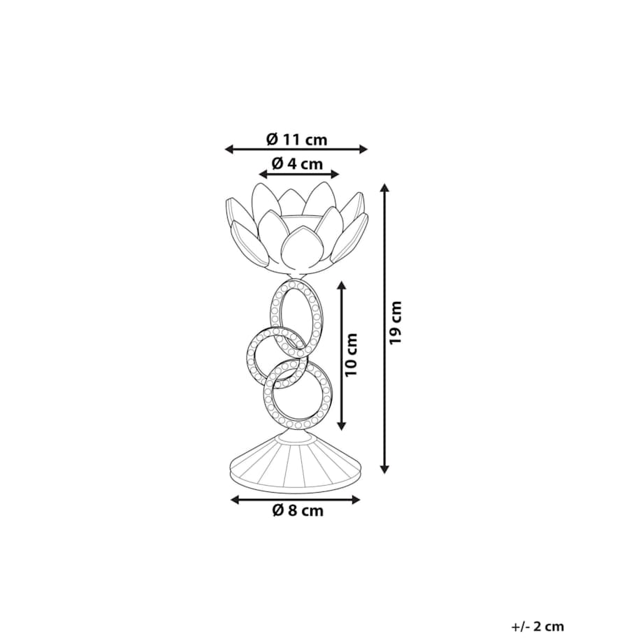 Świecznik szklany 19 cm srebrny OVIEDO