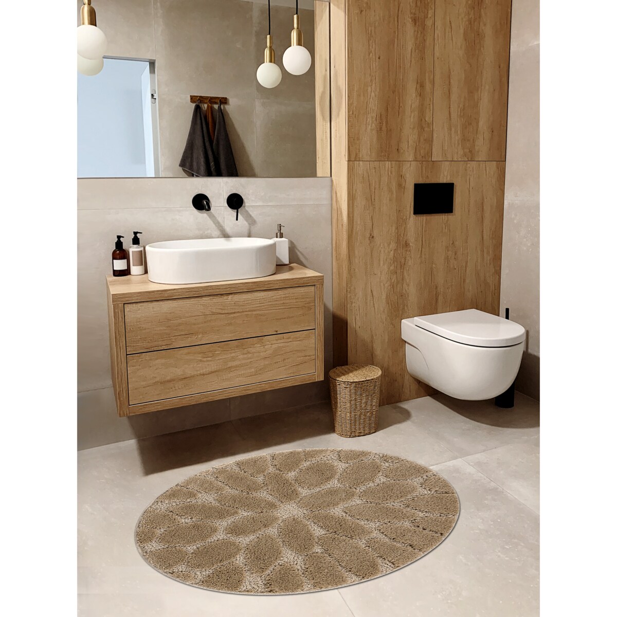 Dywan łazienkowy SUPREME koło STONES koło 67 cm