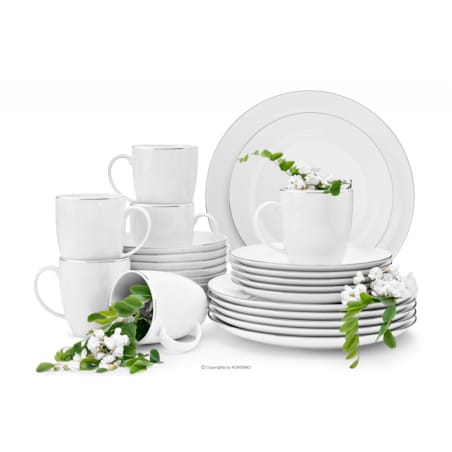 Zestaw obiadowo kawowy 6os. (24el.) BOSS PLATYNOWA LINIA