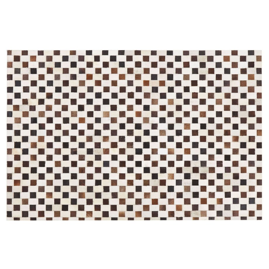 Dywan patchwork skórzany 160 x 230 cm beżowo-brązowy KAYABEY
