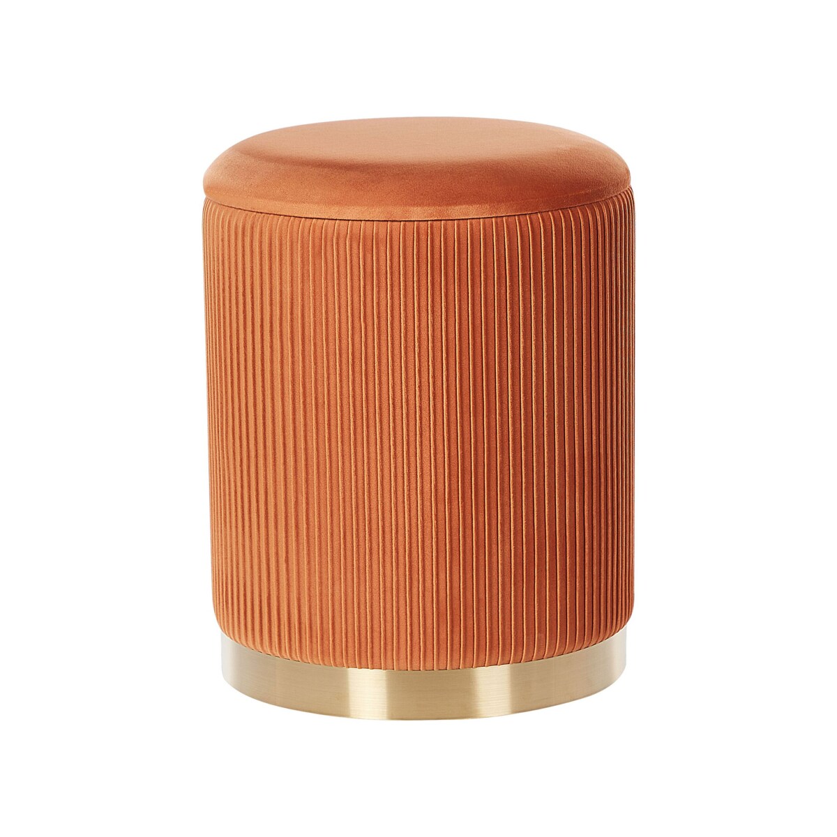 Zestaw 2 welurowych pufów ze schowkiem pomarańczowy MIRAMAR