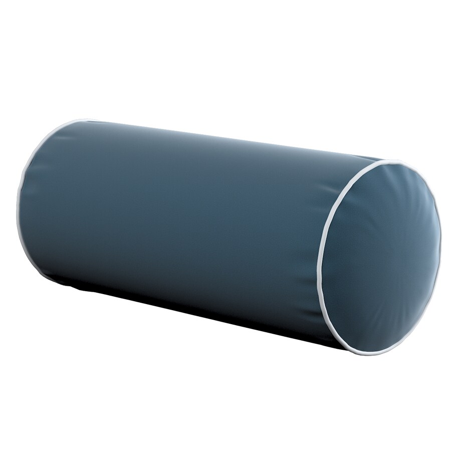 Poduszka wałek prosty z lamówką, pruski błękit, Ø16 x 40 cm, Velvet