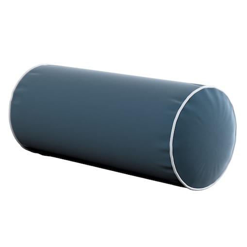 Poduszka wałek prosty z lamówką, pruski błękit, Ø16 x 40 cm, Velvet