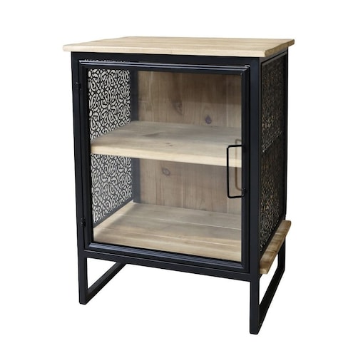 Szafka nocna ażurowa czarna Venice