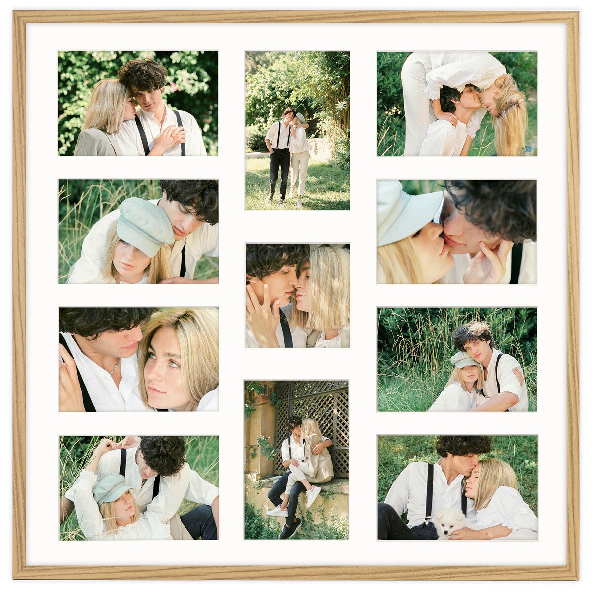 Ramka na zdjęcia 1x 10x10 10x 10x15 dębowa galeria na 11 zdjęć multirama 50x50 FRAMAI