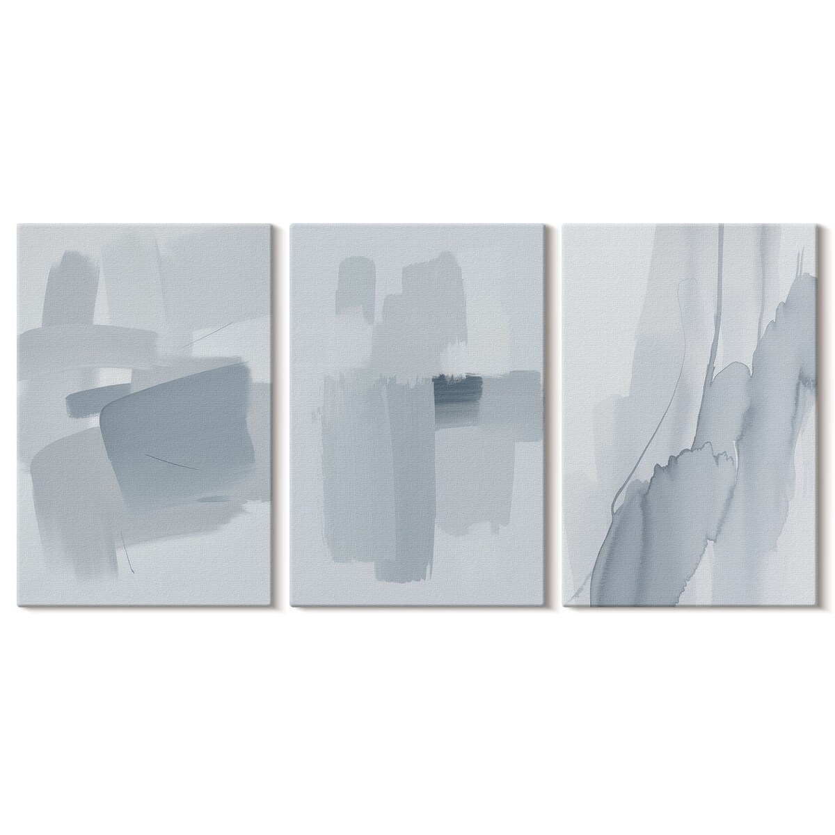 Zestaw 3 małych obrazów na płótnie - Abstrakcyjne akwarelowe sztuki - niebieski