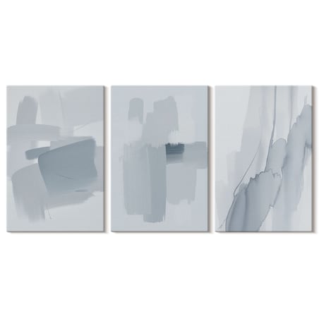 Zestaw 3 małych obrazów na płótnie - Abstrakcyjne akwarelowe sztuki - niebieski