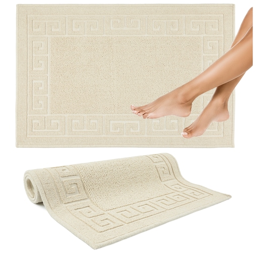 Dywanik łazienkowy Lino 73x135 cm bawełniany grecki beżowy