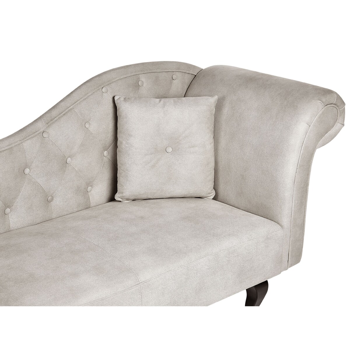 Szezlong welurowy prawostronny beżowoszary LATTES II