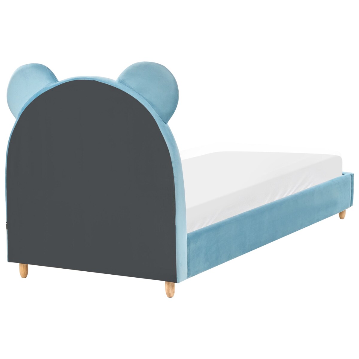 Łóżko dziecięce Miś Welur MAILLES 90 x 200 cm Niebieski