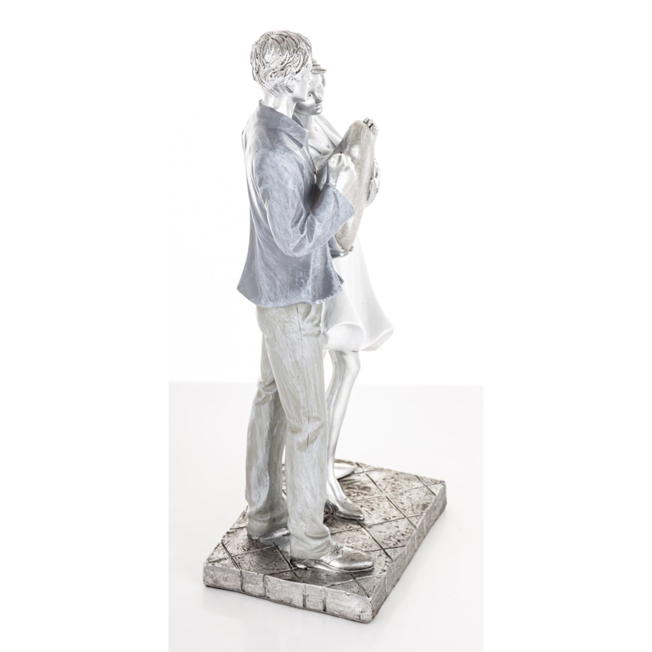 Dekoracja - figurka 26x11x8 cm PARA - z dużym sercem