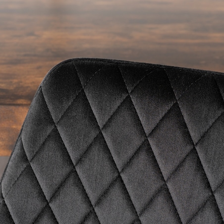 Krzesło Tapicerowane Welurowe Do Salonu Jadalni Kuchenne Czarne BRESSO