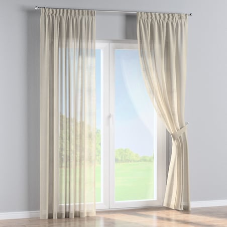 Zasłona na taśmie marszczącej 1 szt. 130x260 prześwitujący beżowy