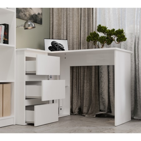 Biurko narożne Nicea lewe białe 120x48,5x75 cm 1 szt.