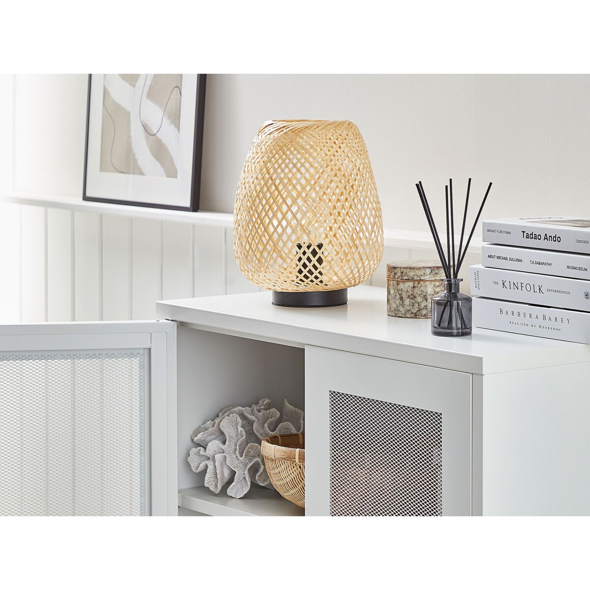 Lampa stołowa bambusowa jasne drewno BOMU