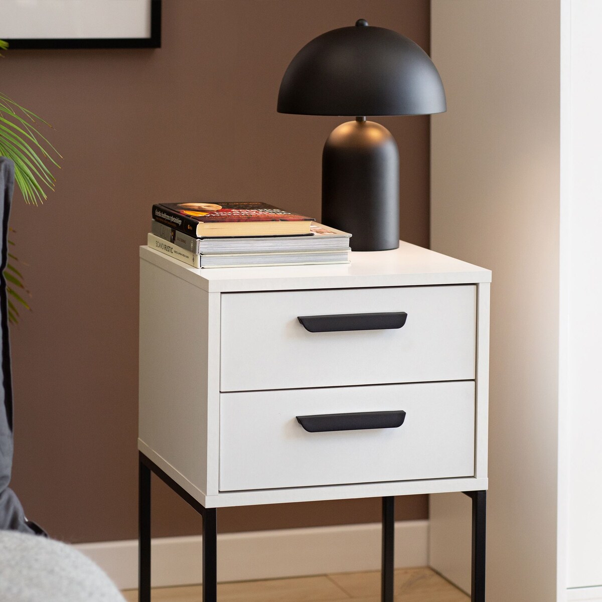 Konsimo RECTUS Zestaw stolików nocnych 2szt.w kolorze białym