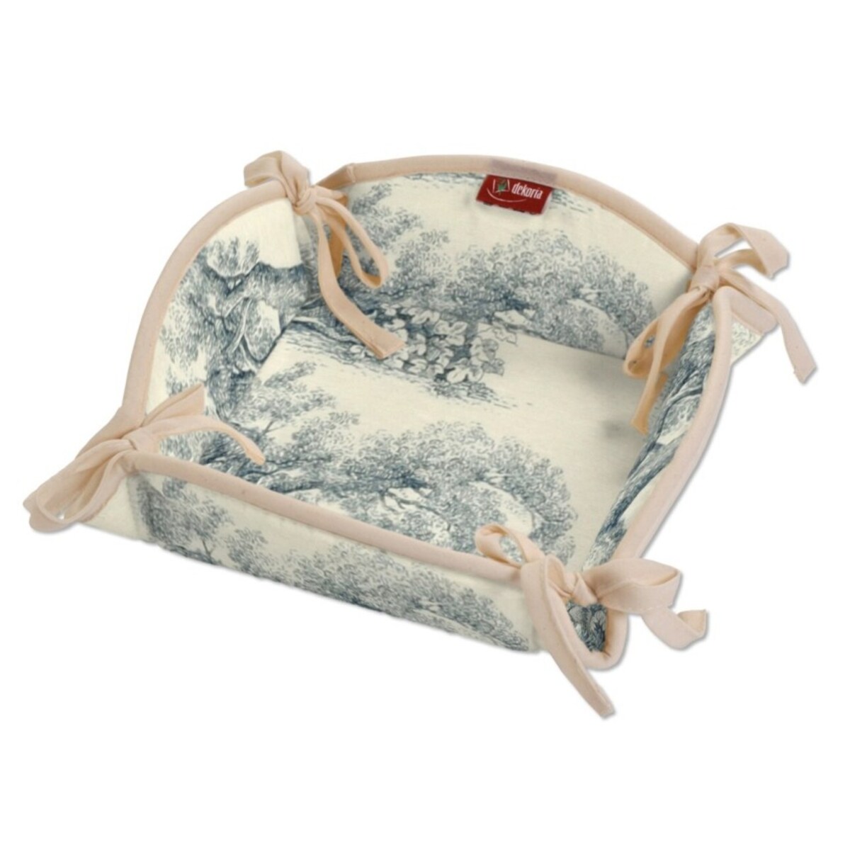 Koszyk, scenki rodzajowe w kolorze niebieskim na tle ecru, 20 x 20 cm, Avinon