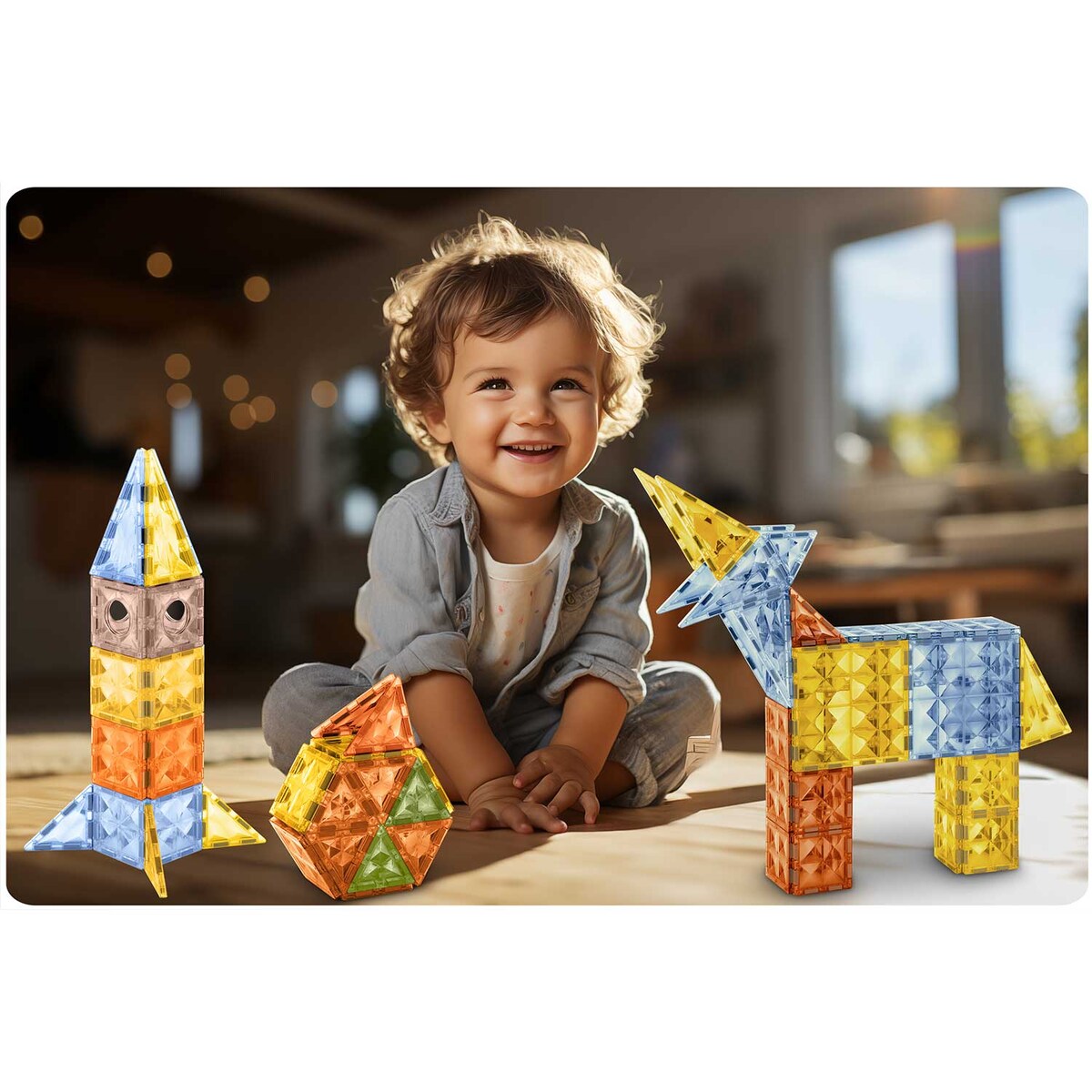 Klocki magnetyczne edukacyjne konstrukcyjne 3d Ricokids